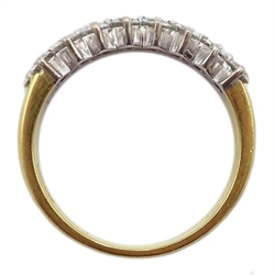  18ct gold offset double row diamond ring hallmarked  