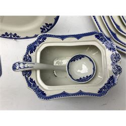Burgess and Leigh Middleport pottery dinner wares decorated in the ‘Milford’ pattern, to include lidded tureens, graduated meat plates, dinner plates etc 