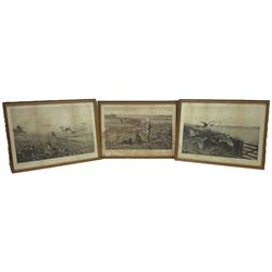After Archibald Thorburn (Scottish 1860-1935): 'Snipe' 'Partridge' 'Ryper' 'Woodcock' 'Pheasant' 'The First Far-Away Echo' and Grouse, set nine black and white prints pub. Swan Electric Engraving co. c.1896, three signed in pencil 24cm x 41cm (9)