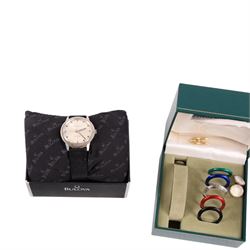 Silver jewellery, including faux pearl necklace and earrings, costume jewellery, Bulova automatic wristwatch, etc