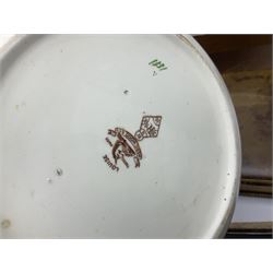 White Ostrich feather fan, together with ceramic head, leather bound photo book, Wedgwood chamber pot and other collectables 