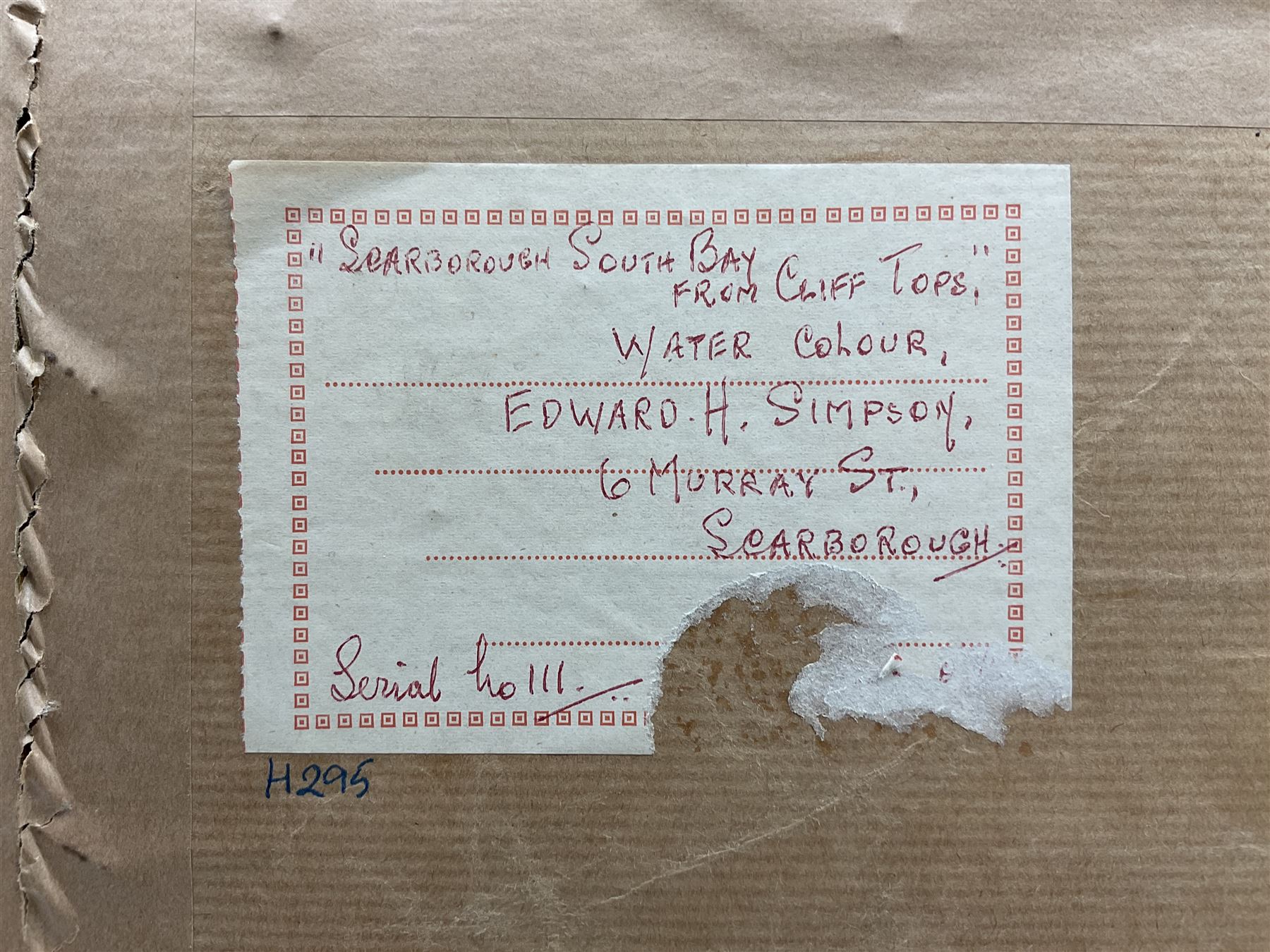 Edward H Simpson (British 1901-1989): 'Scarborough South Bay from Cliff Tops', watercolour signed, titled on label verso 35cm x 53cm;Tom S Hoy (British 20th century): Deck Chairs by the Ocean Room, Scarborough Spa, oil on board signed 30cm x 45cm; T Crawford (20th century): Steam and Sail Vessels, oil on board signed 40cm x 50cm (3)