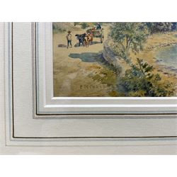 Frank M Chase (British fl.1880-1898): Chillon Castle - Lake Geneva, watercolour signed 20cm x 26cm