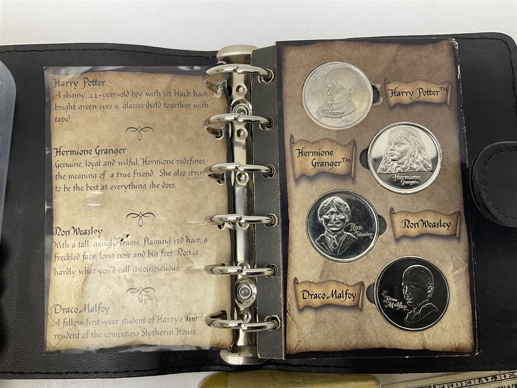 Harry Potter 'Gringotts Savings Book Coin Collection', various commemorative crowns, pre-decimal coinage, United States of America one dollar banknote etc