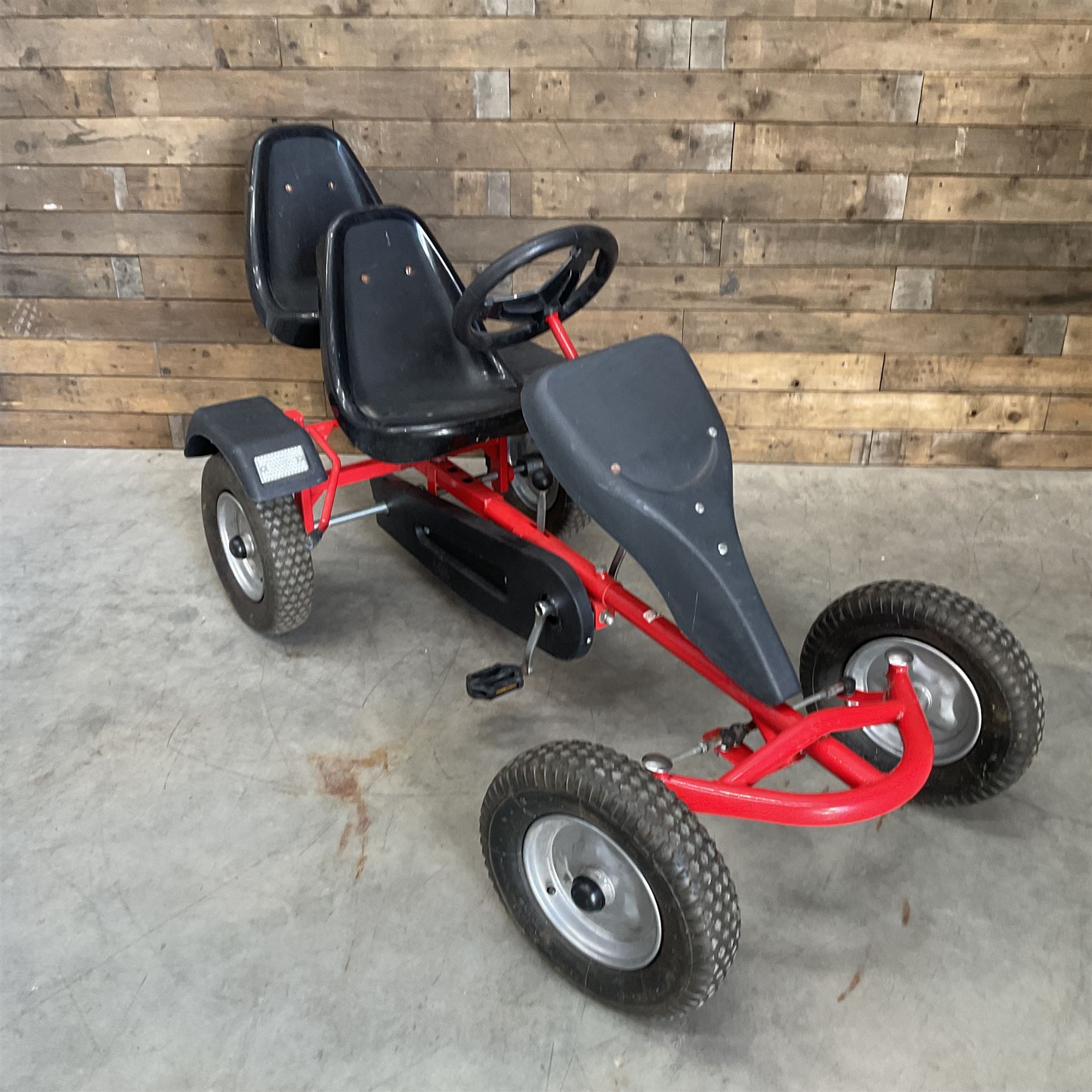 Tectake Kart two-seater red-go kart with brake