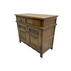 Old Charm - oak sideboard dresser, fitted with two drawers and two cupboards
