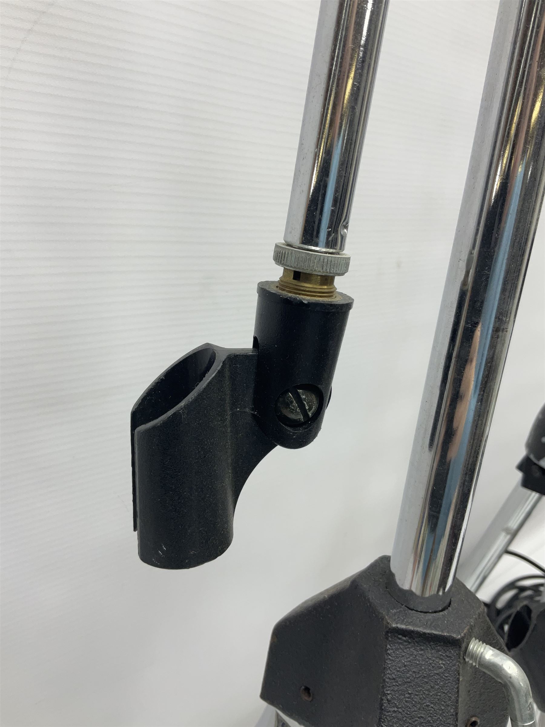 Shure SM58 Dynamic microphone; in original bag with paperwork; Shure Prologue 10H-LC Dynamic microphone; boxed; each with cable and tubular chrome adjustable stand (4)