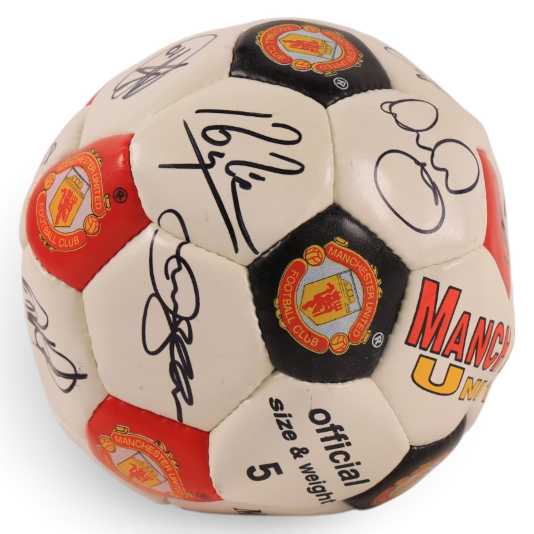 Manchester United football, signed by 2002/2003 season squad, with certificate of authenticity, together with a signed Adidas Classique AC Milan football