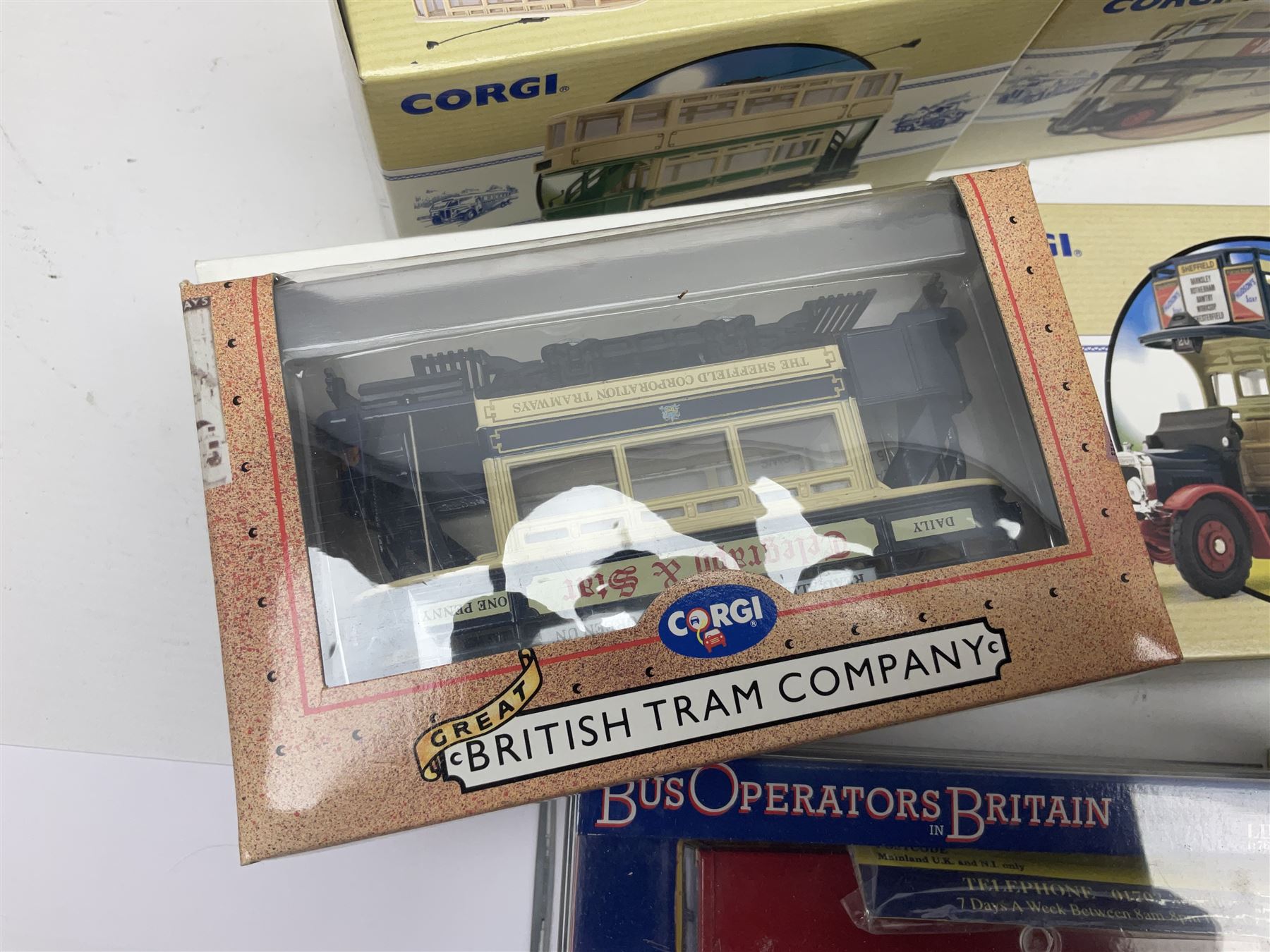 Corgi - twenty eight modern die-cast model coaches, buses and wagons to include Corgi Classics 35305, 96991, 97002, two 97108, 97208, 97267, 97335, 97871 and 98162; limited edition sets D949/26, 97107 and 97185; The Yorkshire Rider Series 91700, 91853, 91858 and 91862; all but one in original boxes or perspex display cases, most with certificates (27)