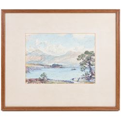 Samuel John 'Lamorna' Birch (Newlyn School 1869-1955): Boating on Loch Maree, two watercolours signed and dated 1949, indistinctly titled verso 25cm x 34cm (2)