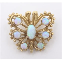  9ct gold opal butterfly pendant tested  