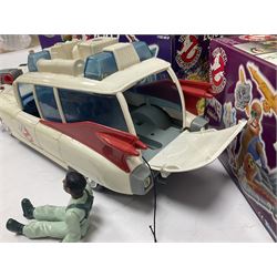 Ghostbusters - 'ECTO 1' car with two figures; ECTO-2 Vehicle, Highway Hunter Action Ghost Vehicle and Haunted Vehicles Air Sickness; all boxed; racing car with Egon Spengler driver; two 1984 Marshmallow Man figures; and four unopened carded/boxed figures etc