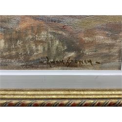 Owen Bowen (Staithes Group 1873-1967): Still Life of Red and White Roses in a Jug, oil on canvas signed 45cm x 60cm