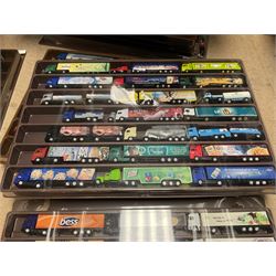 Large collection of diecast model vehicles, in plastic display cases, sixteen cases 