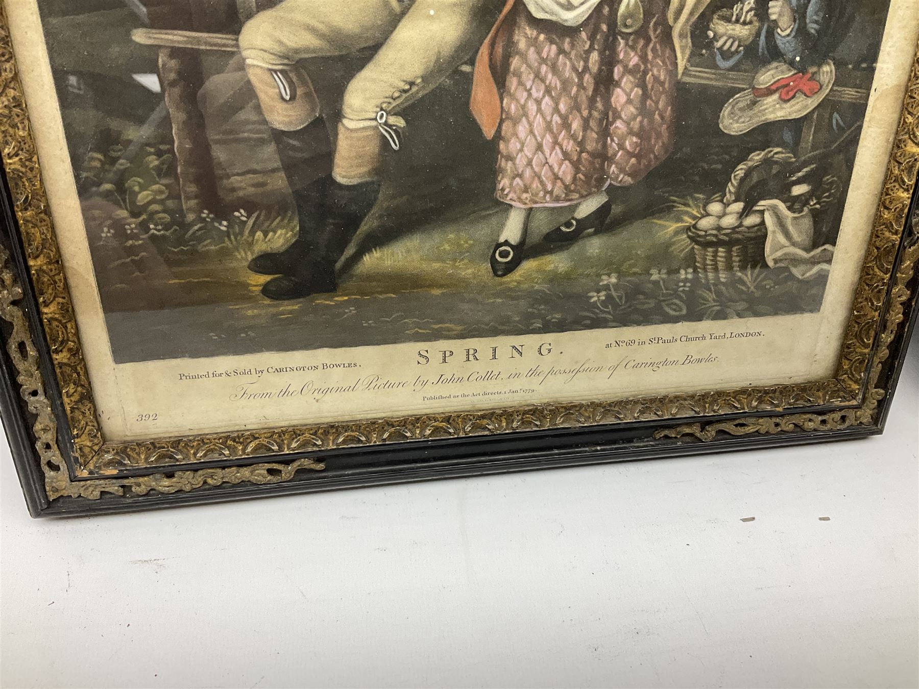 After John Collet (British 1725-1780): 'Spring' and 'Summer', pair mezzotints with hand colouring pub. 1779 and 1800, respectively 36cm x 25cm (2)