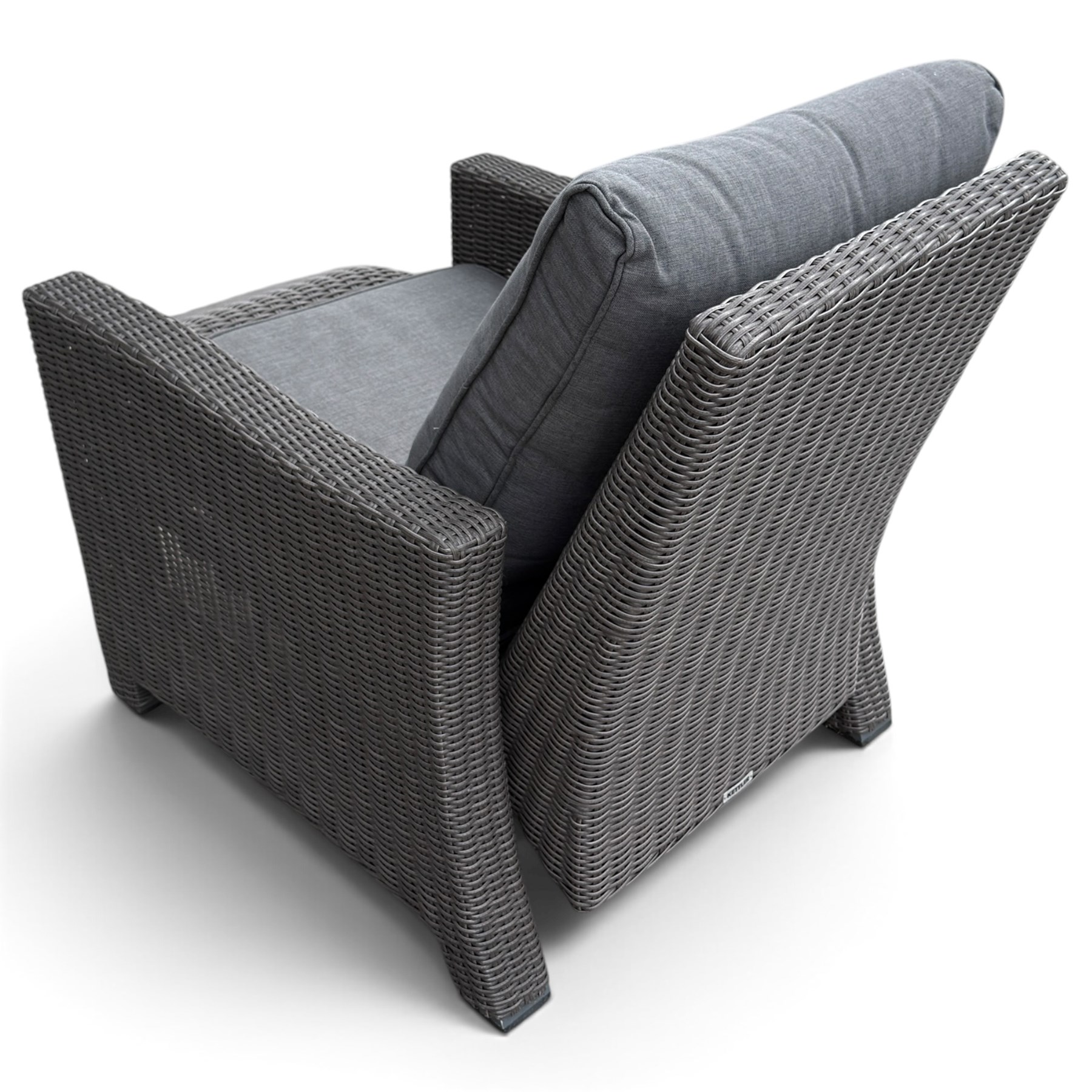 Kettler - Palma rattan garden reclining lounger chair, of high-back and square form with reclining and extending foot-rest function, with loose seat cushions and protective cover