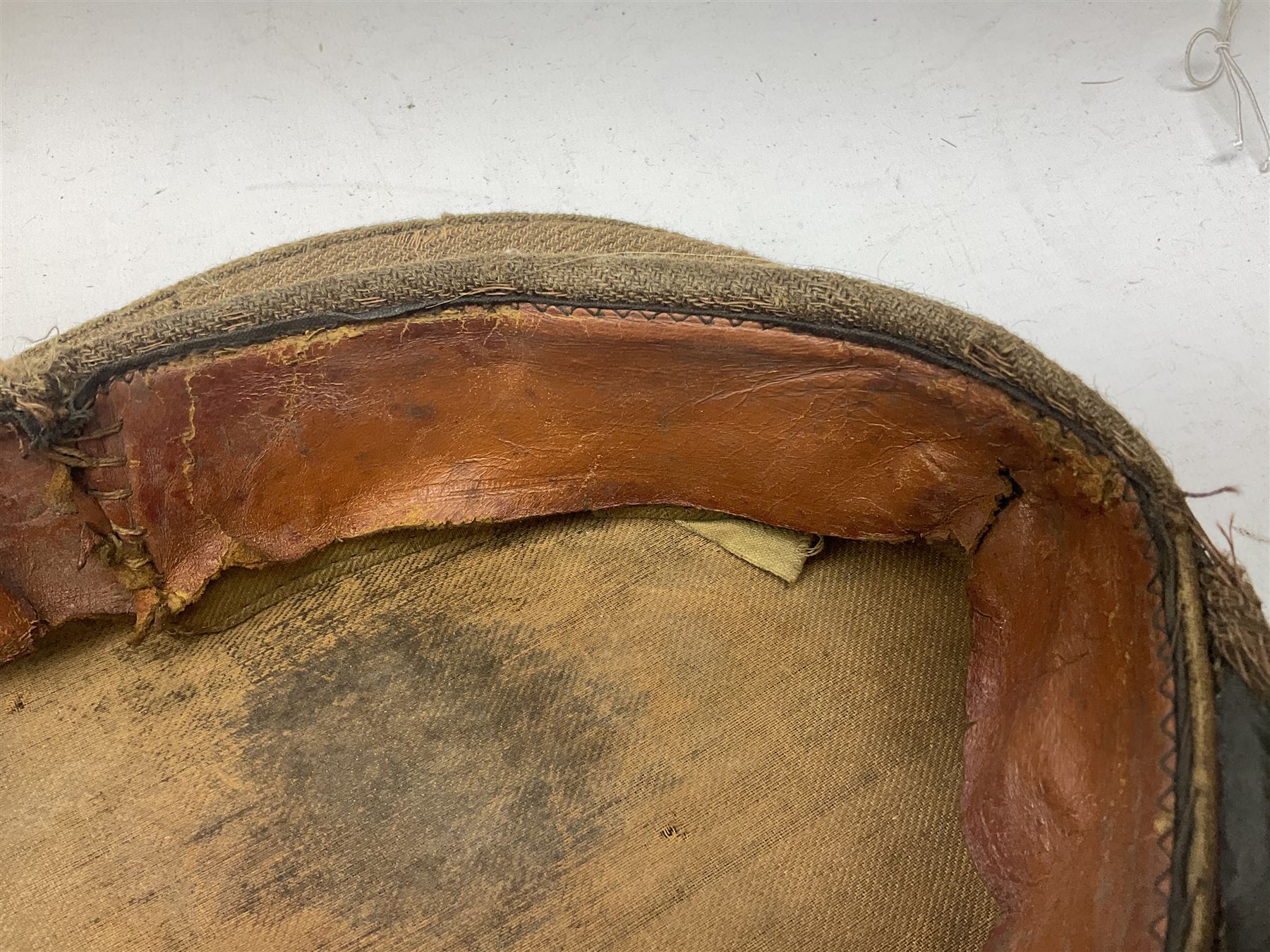 WW1 British Army stiff trench cap with Tank Corps cap badge