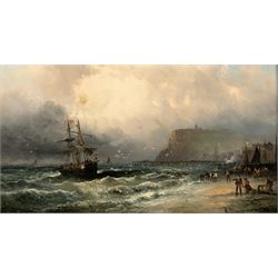 William Anslow Thornley (British fl.1858-1898): 'Rough Weather - North Bay Scarborough', o...