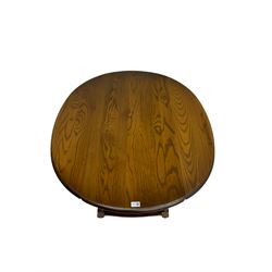 Ercol - medium elm drop leaf coffee table (107cm x 90cm, H48cm), and a chair