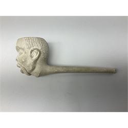  Early Victorian marriage mug for Thomas and Caroline Parkinson dated 11th Sept. 1845 Hull H8cm, similar christening mug for their daughter Hannah Matilda, blue/white transfer printed pot lid with base for Francis Earle, Pharmaceutical Chemist, 22 Market Place, Hull with central study of Holy Trinity Church and clay pipe, the bowl as man's head (4)  