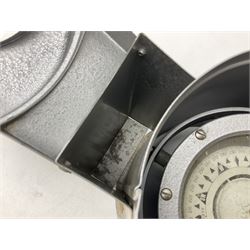 Ship's lifeboat gimble compass in binnacle, with plaque 'Bergen Nautik Instrumentfabrikk ..... Norway. Type BN25COL No.770559' 