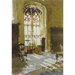 John Yardley (British 1933-): 'Tudor Window', watercolour signed, titled on Richard Hagen, Broadway gallery label verso 34cm x 24cm