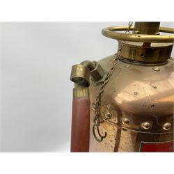 Large copper ‘Waterloo’ fire extinguisher by Read and Campbell Ltd and another Safex example 
