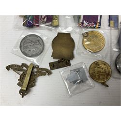 Japanese Order of the Sacred Treasure Medal (Zaihosho) in lacquered box; Norwegian Grunnlovsdag 1945 Medal with National Flag ribbon; three school attendance medals; four Royalty commemorative medals including both Victoria jubilees; quantity of medal ribbons and medal bars; medal issue boxes; badges; booklets etc