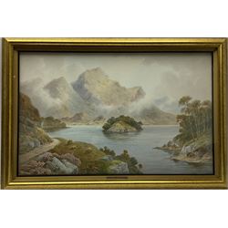 Charles Edward Hannaford (British 1863-1895): 'Ellen's Isle Loch Katrine Perthshire Scotland', watercolour signed and titled 44cm x 69cm