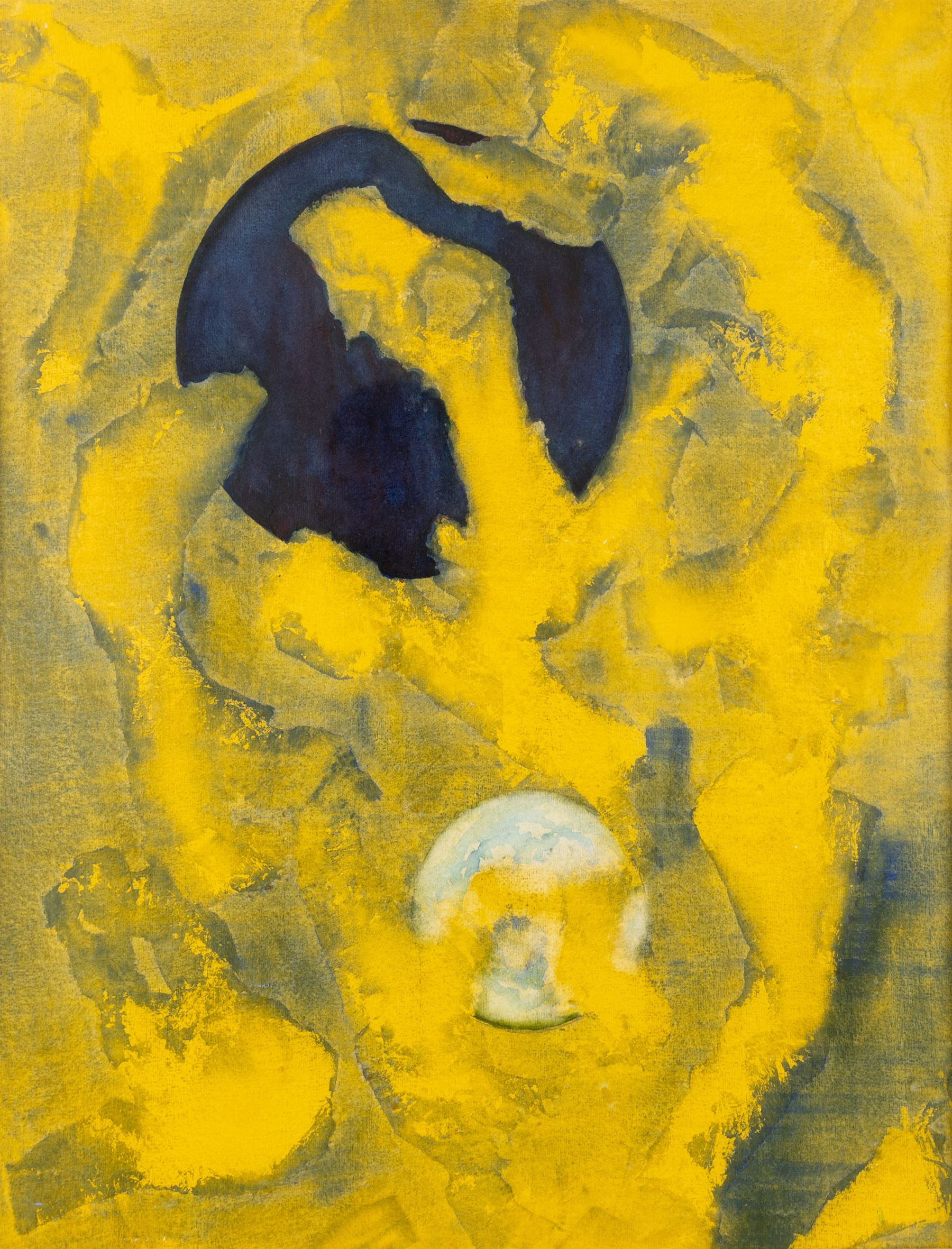 Kenneth Cozens (British 1920-2000): 'Planet and Fragment' and 'Interstellar Collision', one mixed media and one watercolour one signed and dated 1979, one titled verso max 54cm x 73cm (2)