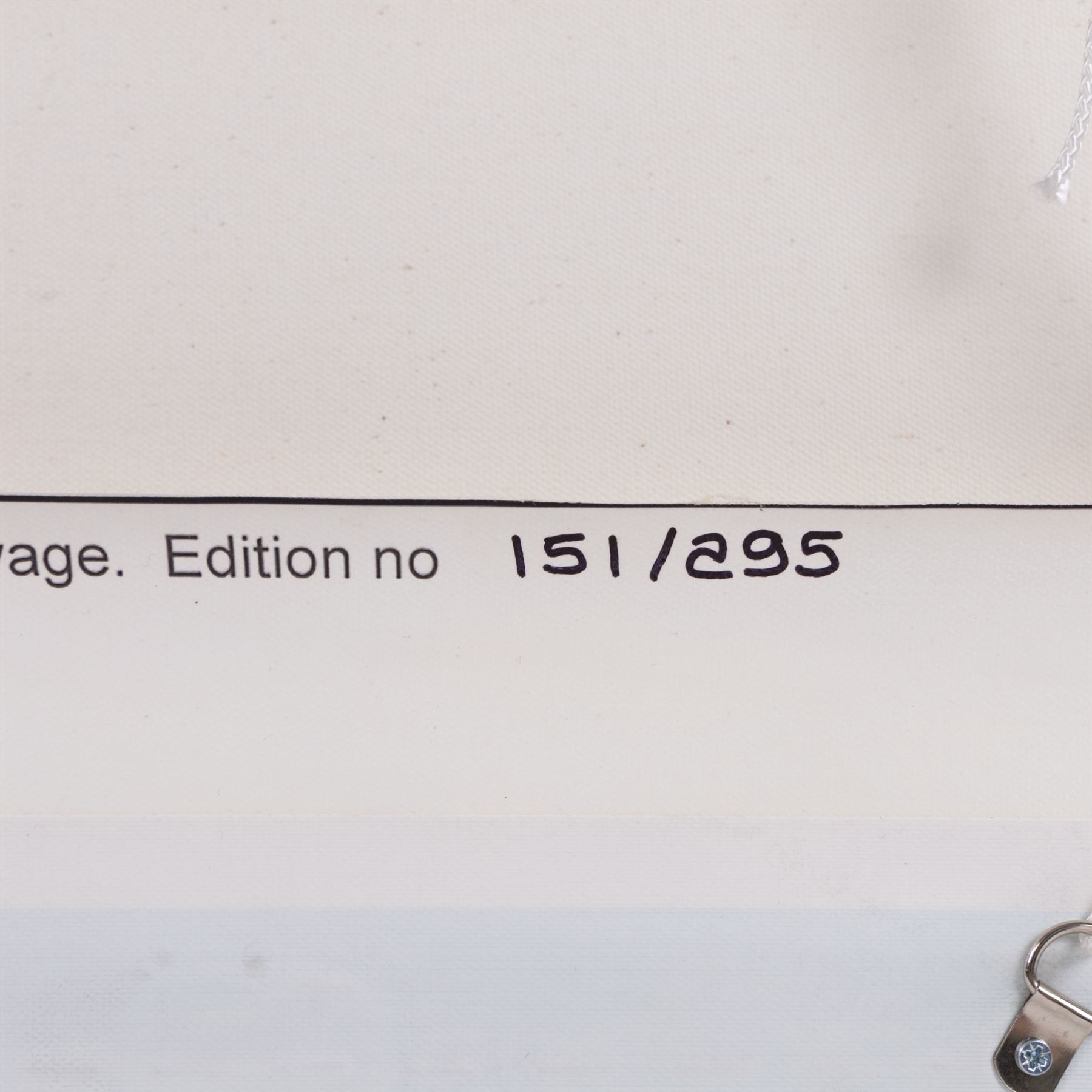 Tracy Savage (Scarborough 1963-): 'Surf's Up', limited edition canvas print, titled and numbered 151/295 verso 114cm x 31cm (unframed)