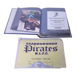 Complete collection of Scarborough Pirates Rugby League 1991/92 season programmes, the onl...