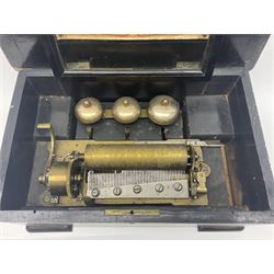 Swiss - Three 19th-century cylinder music boxes suitable for spares or repair.