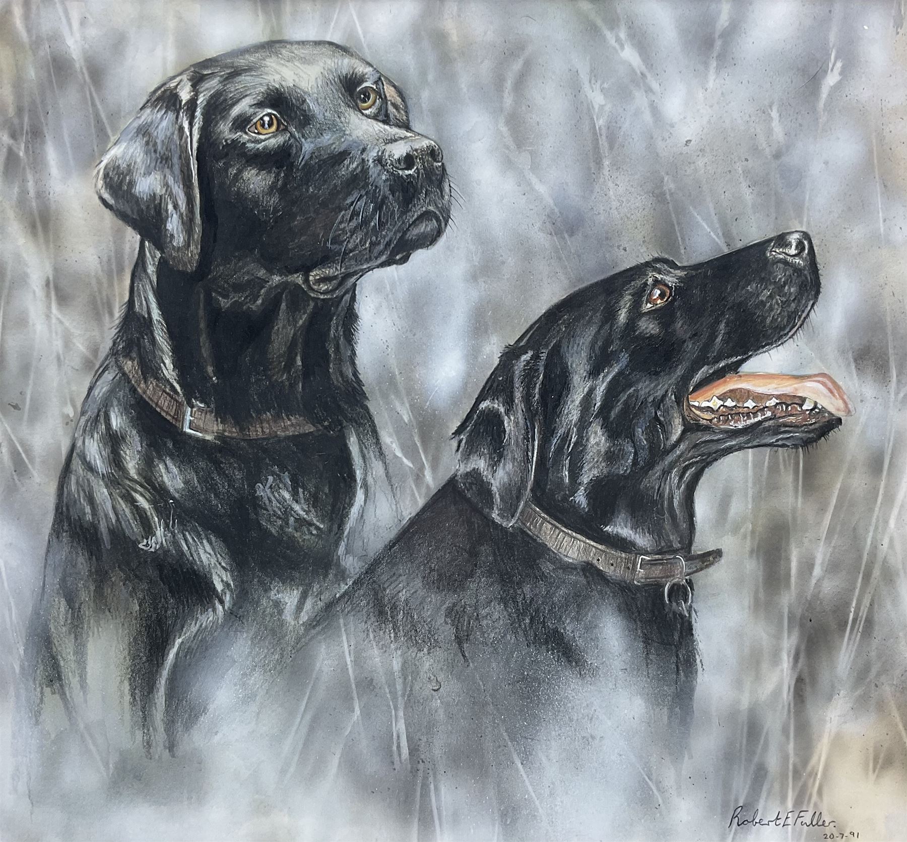 Robert E Fuller (British 1972-): 'Purdy and Basil' Two Labradors
