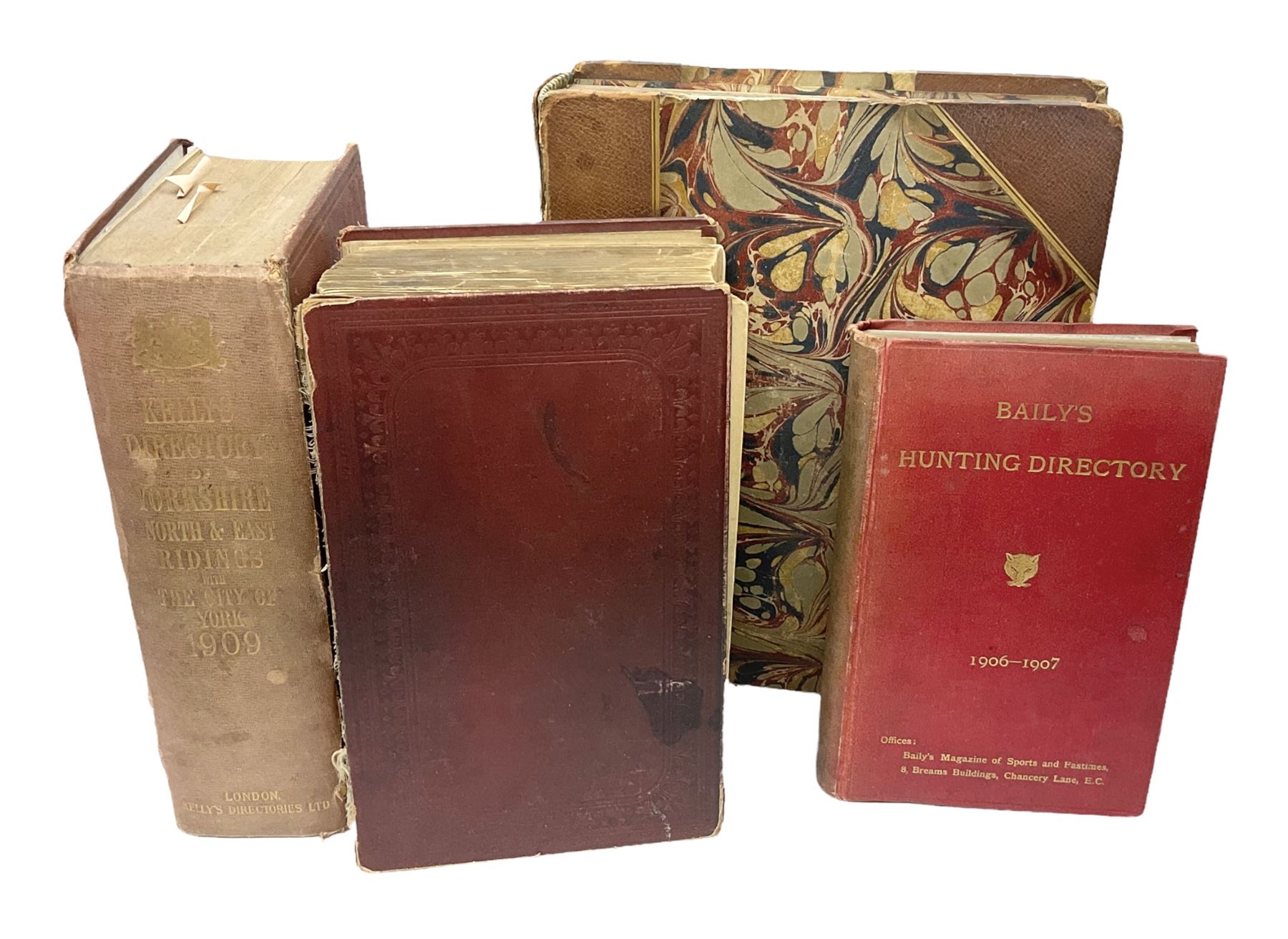 Kelly`s Directory of the North and East Ridings of Yorkshire, 1909, with maps together with The Antiquities and History of the Town of Beverly, History, Topography and Directory of East Yorkshire and Baily's Hunting Directory 1906-1907, with maps 