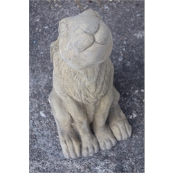  Composite stone model of a Bulldog, H40cm and a model of a Hare H50cm, (2)  