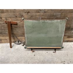 Angula - mid-20th century wall mounted adjustable draughtsmans  architect's drawing board, with lamp and set square