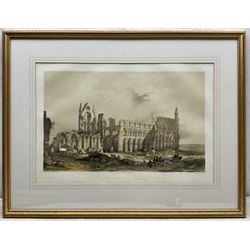 George Hawkins (British 1819-1852) after William Richardson (British fl.1842-1877): 'Whitby Abbey Church Yorkshire from the South West', lithograph with hand colour 30cm x 48cm; After Henry Warren (British 1794-1879): 'Leeds' 'Bradford' and 'Hull', set three engravings with hand colour 14cm x 19cm (4)