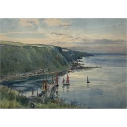 Frank Watson Wood (British 1862-1953): Burnmouth Harbour - Berwickshire, watercolour signed and dated '97, 32cm x 45.5cm