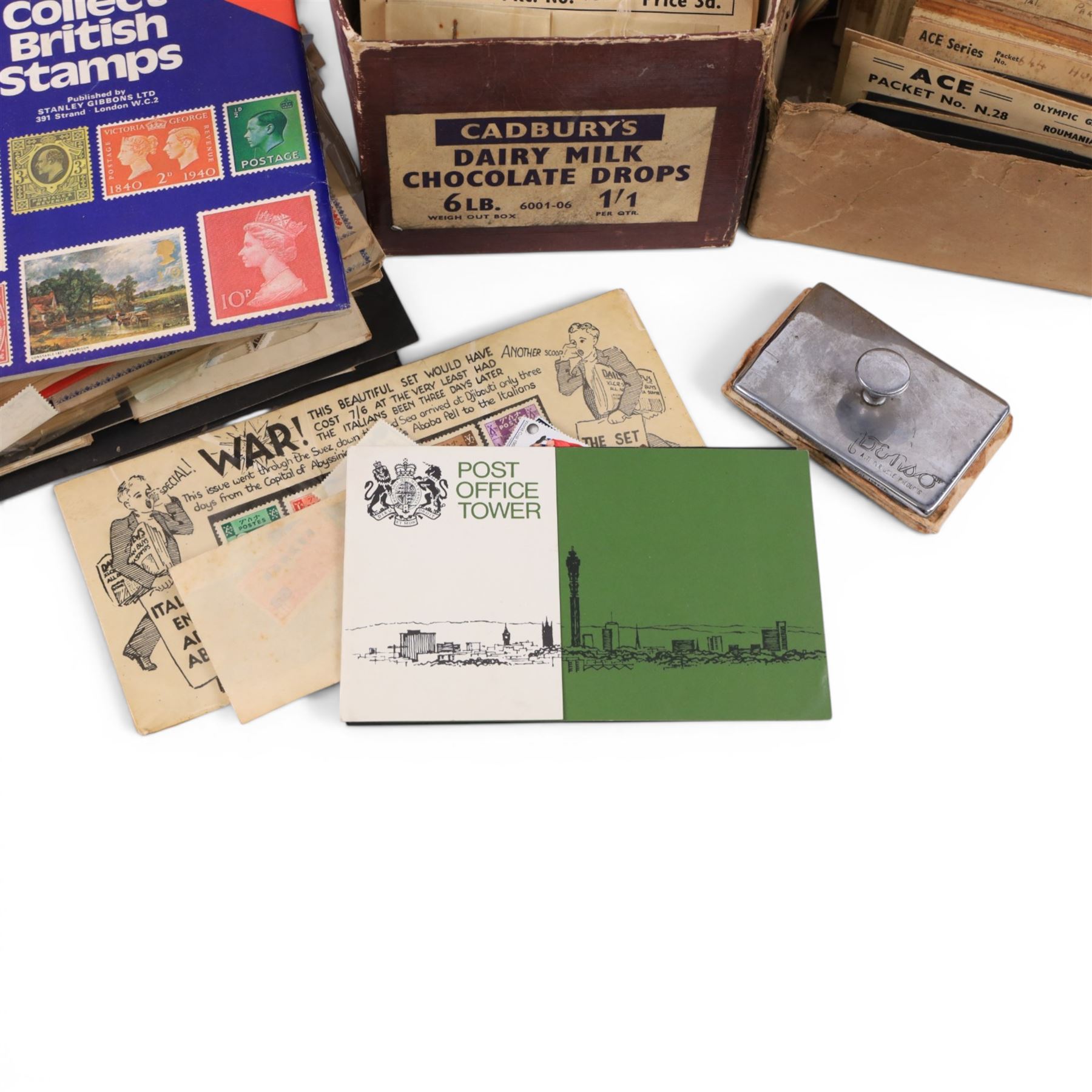 World stamps, some early 20th century and later, on ACE packets and loose