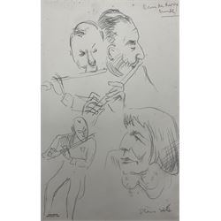 Sir Cecil Beaton CBE (British 1904-1980): 'Stevie Smith' (1902-1971) and a Flautist, pencil sketch inscribed, with a further portrait sketch verso 35cm x 22cm (mounted) 
Provenance: from the collection of Miss E Hose, Beaton's secretary, stamped l.l.