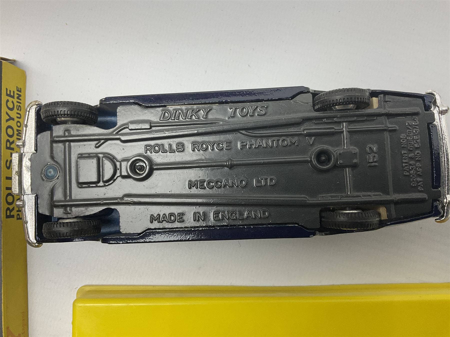 Dinky - Mercedes Benz Racing Car RN 36, No.237; Motorway Police Car No.269; Austin Mini-Moke No.342; Beechcraft S 35 Bonanza Aircraft with two pieces of luggage No.710; all boxed: and Rolls Royce Phantom V Limousine No.152; box base only with no cover (5)