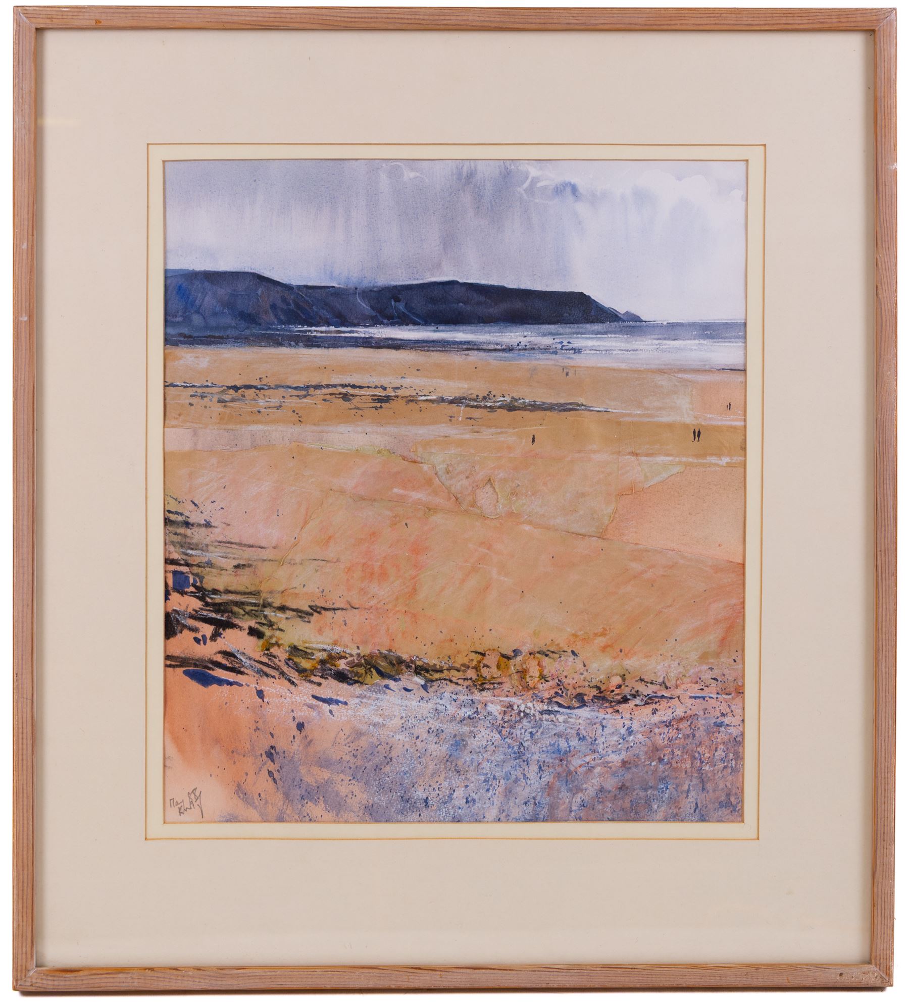 Kurt Jackson (British 1961-): 'Widemouth Bay II', mixed media signed and dated May '88, titled on label verso 41cm x 36cm 
Provenance: with Pelter Sands Fine Paintings, label verso