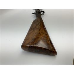 19th century Purdey 12-bore side-by-side double barrel black powder hammer gun, 76cm cylinder bored un-choked barrels with 2.5