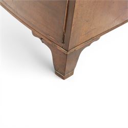 19th century bow fronted mahogany chest, two short over three graduating drawers, raised on bracket feet