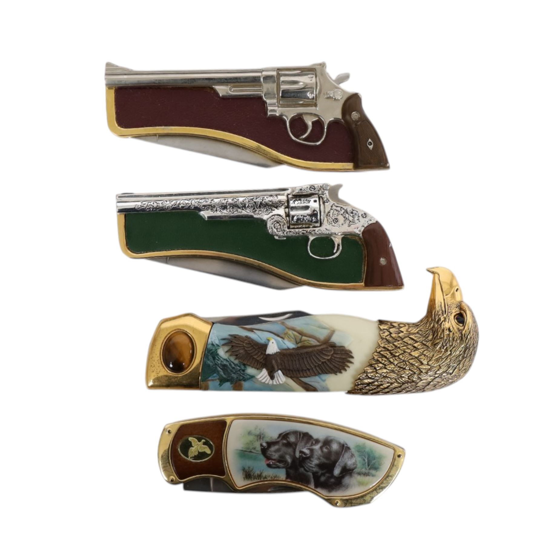 Franklin Mint collector's knives including Smith & Wesson, Tanto collection, Great American Eagle etc with cases 