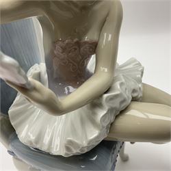 Lladro figure, Final Touches, modelled as a ballerina upon a chair, no 5866, H24cm 