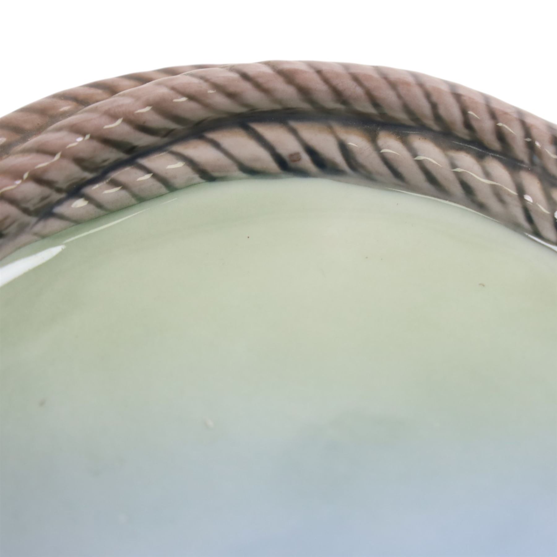 Bing and Grondahl dish the rim modelled as a coiled rope with anchor 2377, D20cm