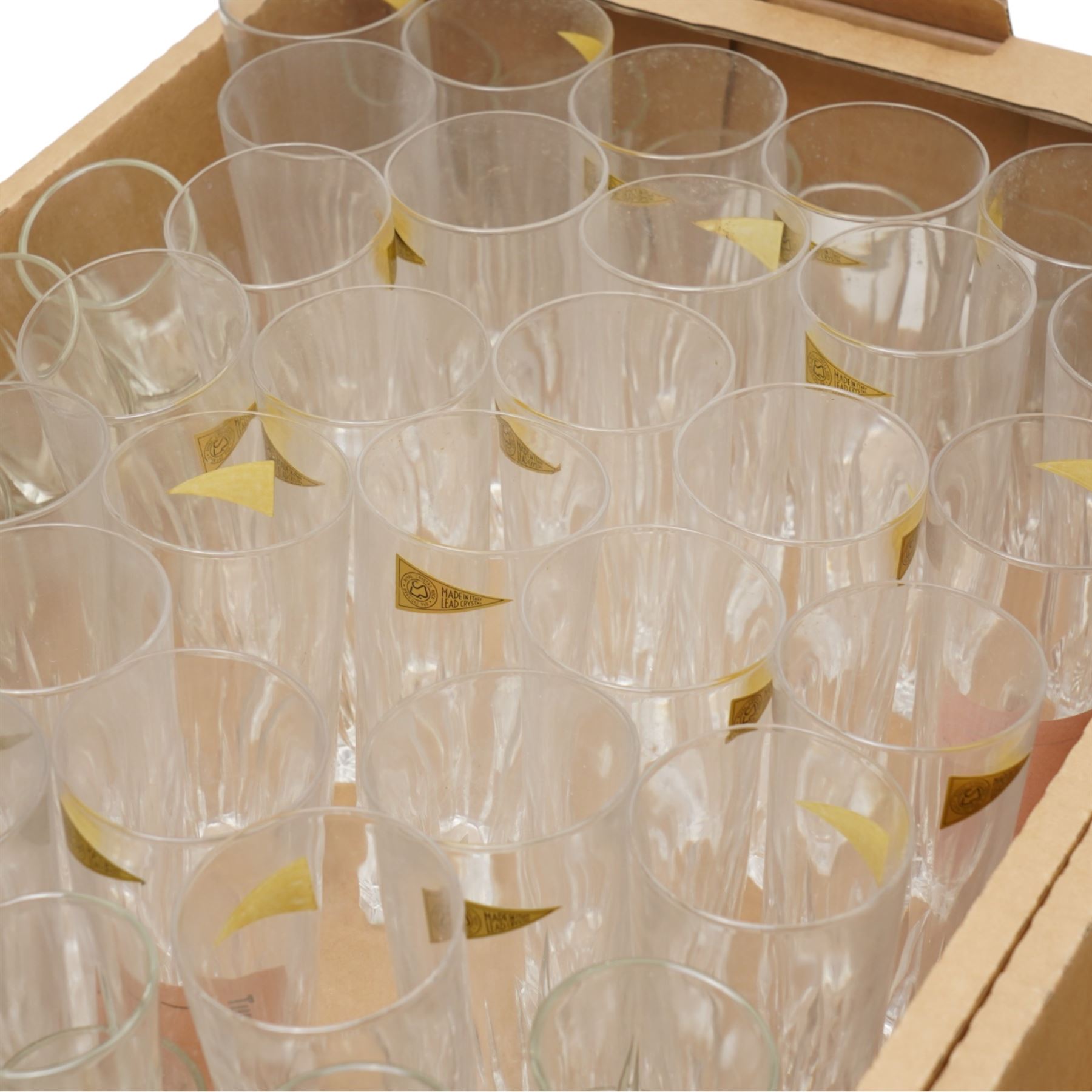 Large quantity of Italian glass tumblers and other glass