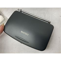 Alba TR10 Portable black and white TV with 3 band radio and Matsu travel clock radio